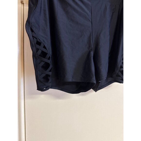 Torrid Womens Black Swim Shorts With Stylish Lattice Side Detail Size 3 Comfy St - Picture 4 of 6
